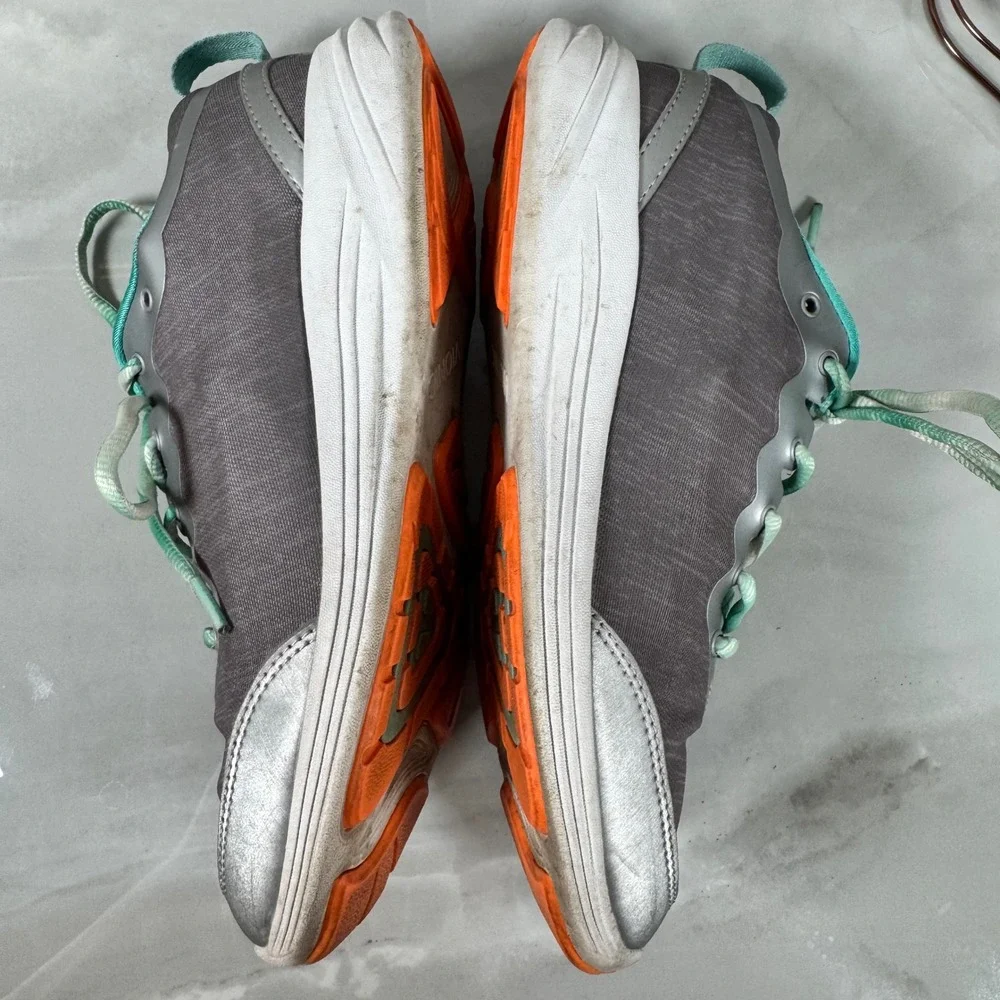 Vionic Lace Up Sneakers Grey Teal Comfort Cushioned Tie‎ Dye Laces Size 7.5